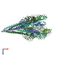 PDB entry 8fk0 coloured by chain, top view.