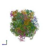PDB entry 8fl4 coloured by chain, side view.