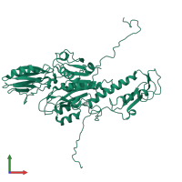 PDB entry 8foy coloured by chain, front view.