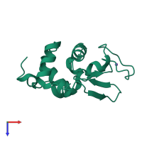 PDB entry 8fp6 coloured by chain, top view.