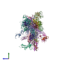 PDB entry 8fqc coloured by chain, side view.