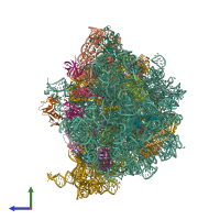 PDB entry 8fto coloured by chain, side view.