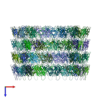 PDB entry 8fwc coloured by chain, top view.