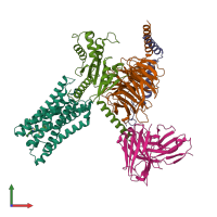 PDB entry 8fx5 coloured by chain, front view.