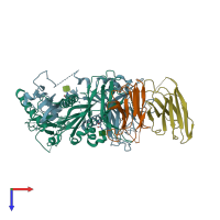 PDB entry 8fxs coloured by chain, top view.