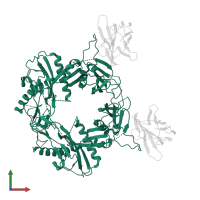 Transforming growth factor beta-2 proprotein in PDB entry 8fxs, assembly 1, front view.