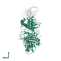 Transforming growth factor beta-2 proprotein in PDB entry 8fxs, assembly 1, side view.
