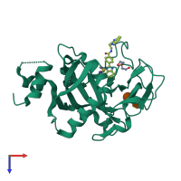 PDB entry 8fyy coloured by chain, top view.