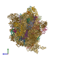 PDB entry 8g34 coloured by chain, side view.