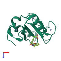 PDB entry 8g45 coloured by chain, top view.