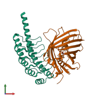 PDB entry 8g4e coloured by chain, front view.