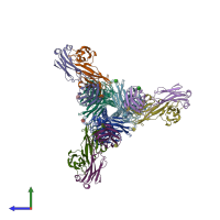 PDB entry 8g5a coloured by chain, side view.