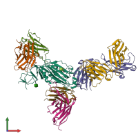 PDB entry 8g5b coloured by chain, front view.