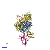 PDB entry 8g5b coloured by chain, side view.