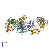 PDB entry 8g5b coloured by chain, top view.