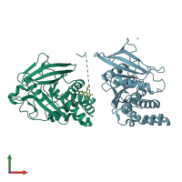 PDB entry 8g67 coloured by chain, front view.