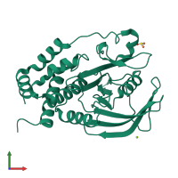 Monomeric assembly 2 of PDB entry 8g6a coloured by chemically distinct molecules, front view.