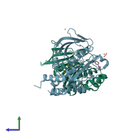 PDB entry 8g6a coloured by chain, side view.
