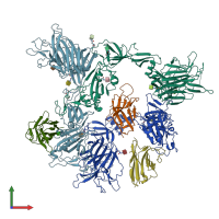 PDB entry 8g7c coloured by chain, front view.