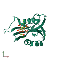 PDB entry 8g9c coloured by chain, front view.