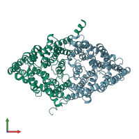 PDB entry 8ga3 coloured by chain, front view.