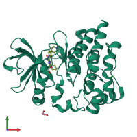 PDB entry 8gc7 coloured by chain, front view.