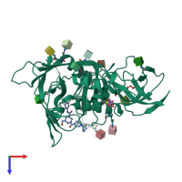 PDB entry 8gd3 coloured by chain, top view.