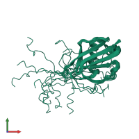 PDB entry 8gdg coloured by chain, ensemble of 20 models, front view.