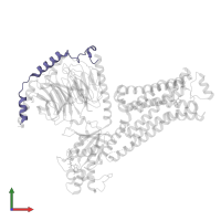 Guanine nucleotide-binding protein G(I)/G(S)/G(O) subunit gamma-2 in PDB entry 8gg7, assembly 1, front view.