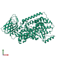 PDB entry 8ghb coloured by chain, front view.