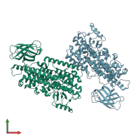 PDB entry 8ghc coloured by chain, front view.