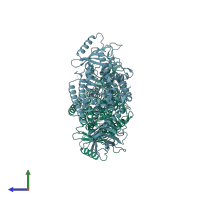 PDB entry 8ghc coloured by chain, side view.