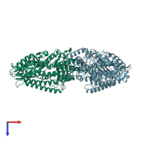 PDB entry 8ghc coloured by chain, top view.