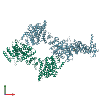 PDB entry 8gix coloured by chain, front view.