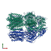 PDB entry 8gjk coloured by chain, front view.