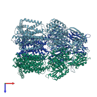 PDB entry 8gjk coloured by chain, top view.