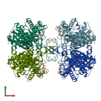PDB entry 8gqn coloured by chain, front view.
