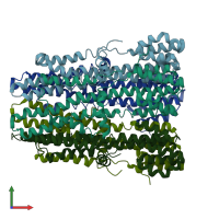 PDB entry 8gqy coloured by chain, front view.