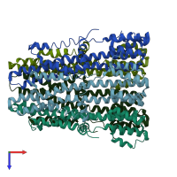 PDB entry 8gqy coloured by chain, top view.