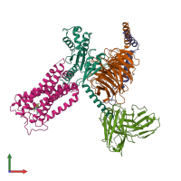 PDB entry 8guq coloured by chain, front view.