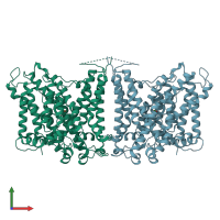 PDB entry 8gvc coloured by chain, front view.