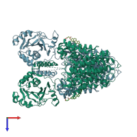 PDB entry 8gvh coloured by chain, top view.