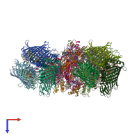 PDB entry 8gwa coloured by chain, top view.