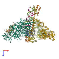 PDB entry 8gwk coloured by chain, top view.