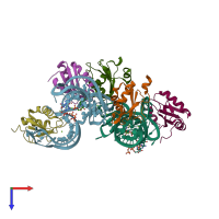 PDB entry 8gxc coloured by chain, top view.