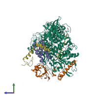 PDB entry 8gy6 coloured by chain, side view.