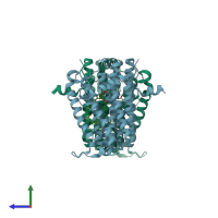 PDB entry 8gyx coloured by chain, side view.