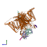 PDB entry 8gz2 coloured by chain, side view.