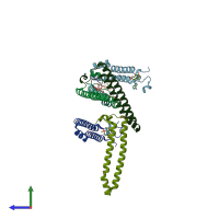 PDB entry 8h39 coloured by chain, side view.