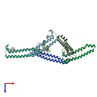 PDB entry 8h39 coloured by chain, top view.